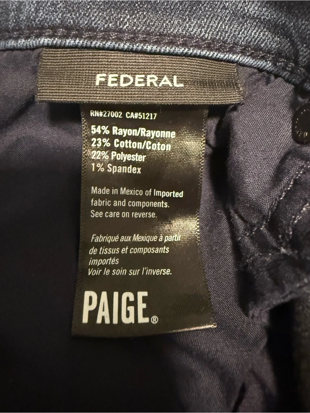Men’s PAIGE Federal Jeans – Size 38 – Dark Wash Straight Slim Denim